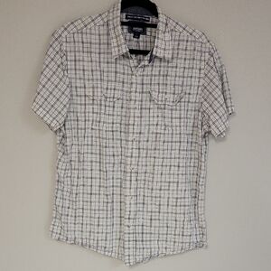 Old Navy White and Black Casual Button Down Shirt